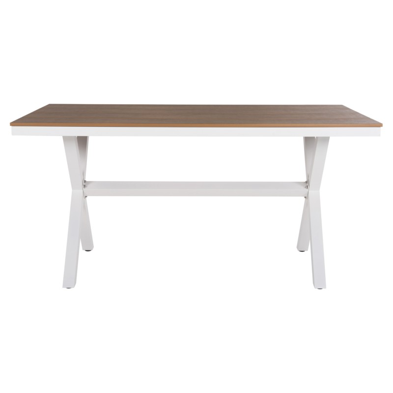 ΤΡΑΠΕΖΙ ΑΛΟΥΜΙΝΙΟΥ ΟΡΘΟΓΩΝΙΟ TAWNEE HM6037.02 ΛΕΥΚΟ-POLYWOOD ΦΥΣΙΚΟ 150x89,5x73Υεκ