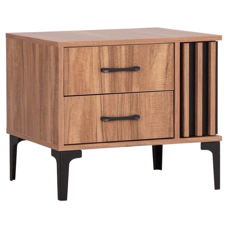 ΚΟΜΟΔΙΝΟ ΣΕΙΡΑ HARRY HM2487.01 ΜΕΛΑΜΙΝΗ ΦΥΣΙΚΟ ΞΥΛΟΥ-ΜΑΥΡΟ 55x43x48Υεκ.