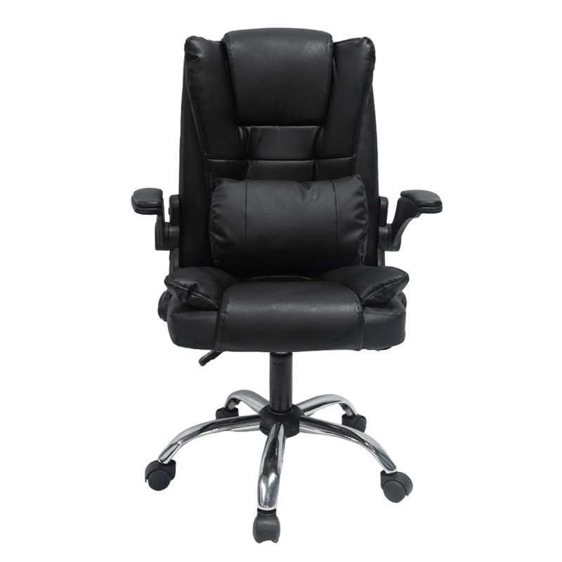 ΚΑΡΕΚΛΑ ΓΡΑΦΕΙΟΥ CANAN HM1201 ΜΑΥΡO PVC-ΒΑΣΗ ΧΡΩΜΙΟΥ 66x61x105Υεκ.