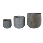 ΣΕΤ 3ΤΜΧ ΓΛΑΣΤΡΕΣ ΣΤΡΟΓΓΥΛΕΣ ΣΕΙΡΑ GARDENER HM4724 FIBERCLAY-ΧΡΩΜΑ CEMENT Φ55x55Υεκ