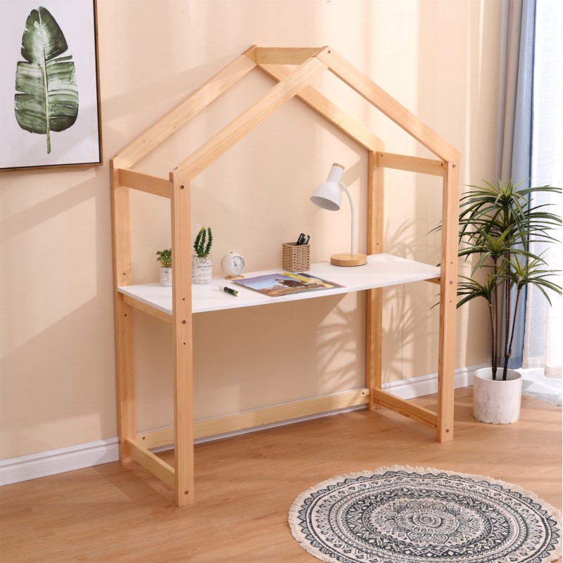 ΓΡΑΦΕΙΟ ΠΑΙΔΙΚΟ PEPE HM2498.03 ΞΥΛΟ ΠΕΥΚΟΥ ΣΕ ΦΥΣΙΚΟ-ΜΕΛΑΜΙΝΗ 120x44x152Υεκ