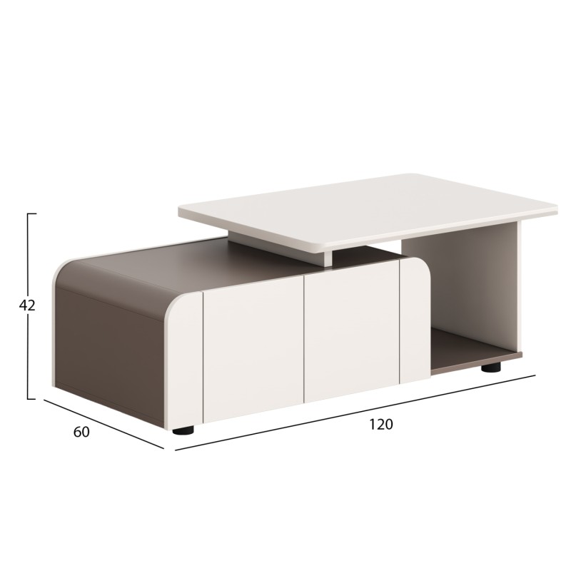 ΝΤΟΥΛΑΠΙ ΓΡΑΦΕΙΟΥ ΣΕΙΡΑ NEWLINE HM18285 ΜΕΛΑΜΙΝΗ ΣΕ ΚΡΕΜ-ΑΝΟΙΧΤΟ ΚΑΦΕ 120x60x42Υεκ