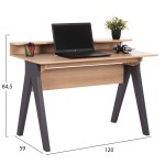 ΓΡΑΦΕΙΟ KRONEL HM18293 ΜΕΛΑΜΙΝΗ ΣΕ SONAMA-ΓΚΡΙ 120x59x84,5Υεκ.