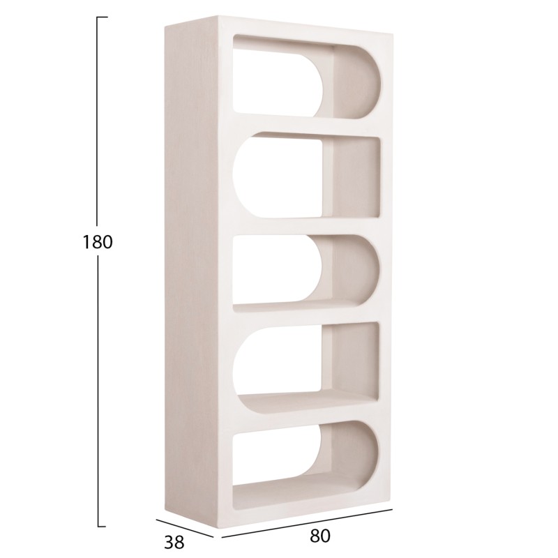 ΒΙΒΛΙΟΘΗΚΗ ΣΕΙΡΑ SANTORINI HM18062 MDF ΣΕ ΥΠΟΛΕΥΚΟ ΧΡΩΜΑ 80x38x180Yεκ.