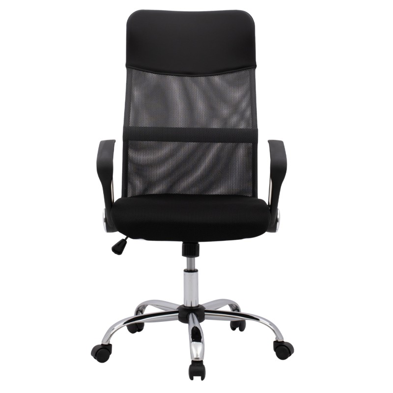 Καρεκλά Γραφείου Cable Hm1000 . 10 Μαύρο Γκρι Mesh Πόδι Χρωμίου 61X58X118 Εκ .