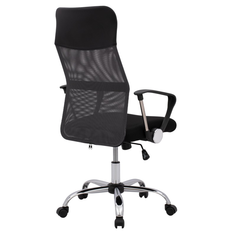 Καρεκλά Γραφείου Cable Hm1000 . 10 Μαύρο Γκρι Mesh Πόδι Χρωμίου 61X58X118 Εκ .