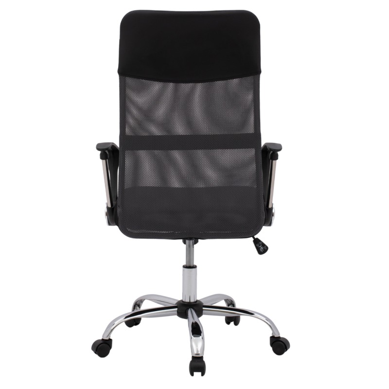 Καρεκλά Γραφείου Cable Hm1000 . 10 Μαύρο Γκρι Mesh Πόδι Χρωμίου 61X58X118 Εκ .