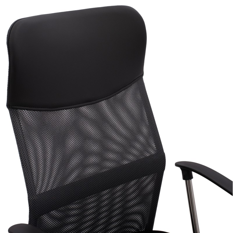 Καρεκλά Γραφείου Cable Hm1000 . 10 Μαύρο Γκρι Mesh Πόδι Χρωμίου 61X58X118 Εκ .