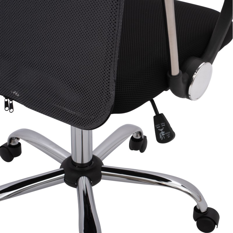 Καρεκλά Γραφείου Cable Hm1000 . 10 Μαύρο Γκρι Mesh Πόδι Χρωμίου 61X58X118 Εκ .