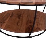 ΤΡΑΠΕΖΙ ΣΑΛΟΝΙΟΥ ANNETTE ΜΕ ΞΥΛΟ ΑΚΑΚΙΑΣ HM8778.11 Φ90x40 εκ.