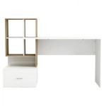 ΓΡΑΦΕΙΟ ΜΕΛΑΜΙΝΗΣ ΜΕ ΒΙΒΛΙΟΘΗΚΗ HM8993.02 ΛΕΥΚΟ SONAMA 149x48x105Y εκ.