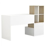 ΓΡΑΦΕΙΟ ΜΕΛΑΜΙΝΗΣ ΜΕ ΒΙΒΛΙΟΘΗΚΗ HM8993.02 ΛΕΥΚΟ SONAMA 149x48x105Y εκ.