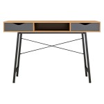 ΓΡΑΦΕΙΟ ΚΑΡΥΔΙ-ΓΚΡΙ ΜΕ ΜΑΥΡΟ ΜΑΤ ΣΚΕΛΕΤΟ HM2128.03 120x48x76,5Υ εκ.