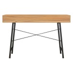 ΓΡΑΦΕΙΟ ΚΑΡΥΔΙ-ΓΚΡΙ ΜΕ ΜΑΥΡΟ ΜΑΤ ΣΚΕΛΕΤΟ HM2128.03 120x48x76,5Υ εκ.