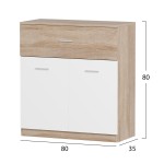 ΠΑΠΟΥΤΣΟΘΗΚΗ ΜΕ ΣΥΡΤΑΡΙ DIONNE HM4362 ΜΕΛΑΜΙΝΗ ΣΕ ΣΟΝΑΜΑ-ΛΕΥΚΟ 80x35x84Υεκ