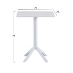 ΤΡΑΠΕΖΙ ΠΟΛΥΠΡΟΠΥΛΕΝΙΟΥ ΤΕΤΡΑΓΩΝΟ TERRIN HM6125.11 ΛΕΥΚΟ 60,5x60,5x76,5Υεκ.