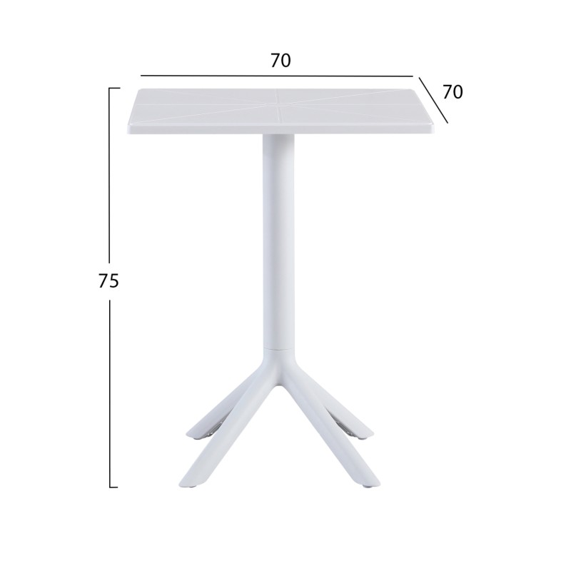ΤΡΑΠΕΖΙ ΠΟΛΥΠΡΟΠΥΛΕΝΙΟΥ ΤΕΤΡΑΓΩΝΟ TERRIN HM6125.11 ΛΕΥΚΟ 60x60x75Υεκ.