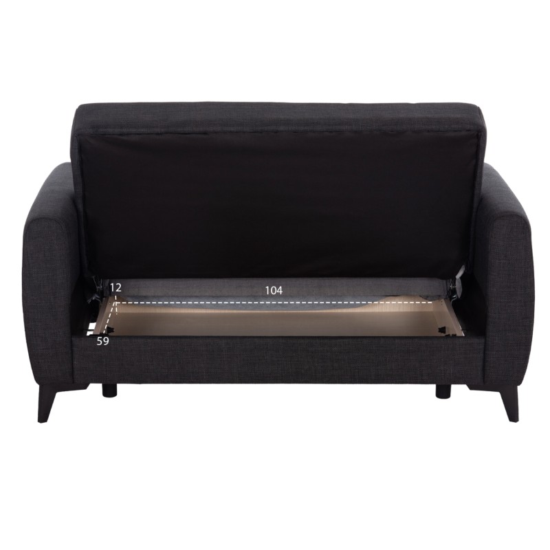 ΚΑΝΑΠΕΣ ΚΡΕΒΑΤΙ ΜΕ ΑΠΟΘ.ΧΩΡΟ ΔΙΘΕΣΙΟΣ NIKKO HM3293.01 ΓΚΡΙ ΥΦΑΣΜΑ 144x75x84Υεκ.