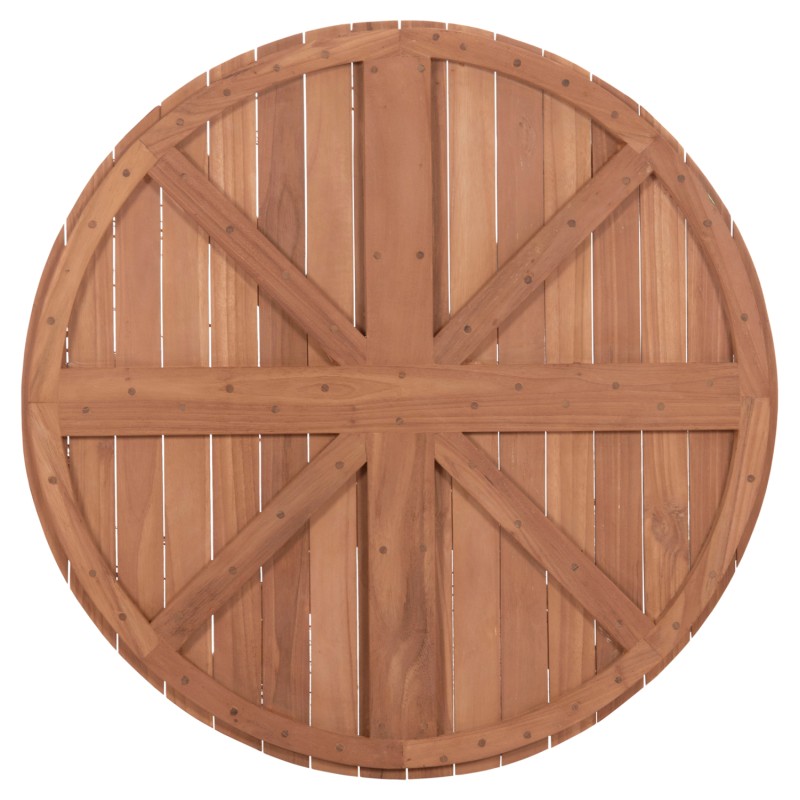 ΕΠΙΦΑΝΕΙΑ ΤΡΑΠΕΖΙΟΥ ΣΤΡΟΓΓΥΛΗ HM18134 ΞΥΛΟ TEAK--ΦΥΣΙΚΟ Φ80x4(πάχος)εκ.