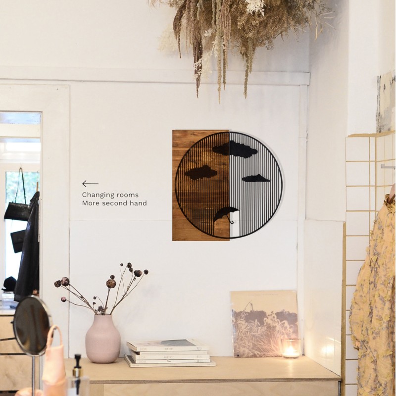 ΔΙΑΚΟΣΜΗΤΙΚΟ ΤΟΙΧΟΥ HM4808-ΦΥΛΛΑ ΜΕΤΑΛΛΟΥ ΜΑΥΡΑ-ΞΥΛΟ 58x3(βάθος)x58Υεκ.