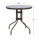 ΤΡΑΠΕΖΙ LIMA Φ70Χ70Υεκ. ΜΕΤΑΛΛΙΚΟ ΚΑΦΕ ΜΕ ΓΥΑΛΙΝΗ ΕΠΙΦΑΝΕΙΑ HM5146.02