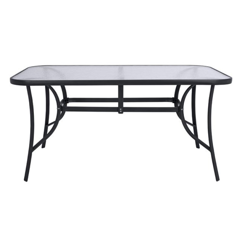 ΤΡΑΠΕΖΙ BRUNO 150X90Χ72Υεκ. ΓΚΡΙ ΜΕΤΑΛΛΙΚΟ ΜΕ ΓΥΑΛΙΝΗ ΕΠΙΦΑΝΕΙΑ HM5145.01