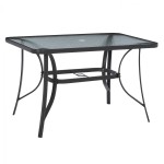 ΤΡΑΠΕΖΙ BRAVO ΜΕΤΑΛΛΙΚΟ ΓΚΡΙ ΓΥΑΛ.ΕΠΙΦΑΝΕΙΑ ΜΕ ΤΡΥΠΑ ΟΜΠΡΕΛΑΣ 120Χ70Χ72Υεκ.HM5021.11