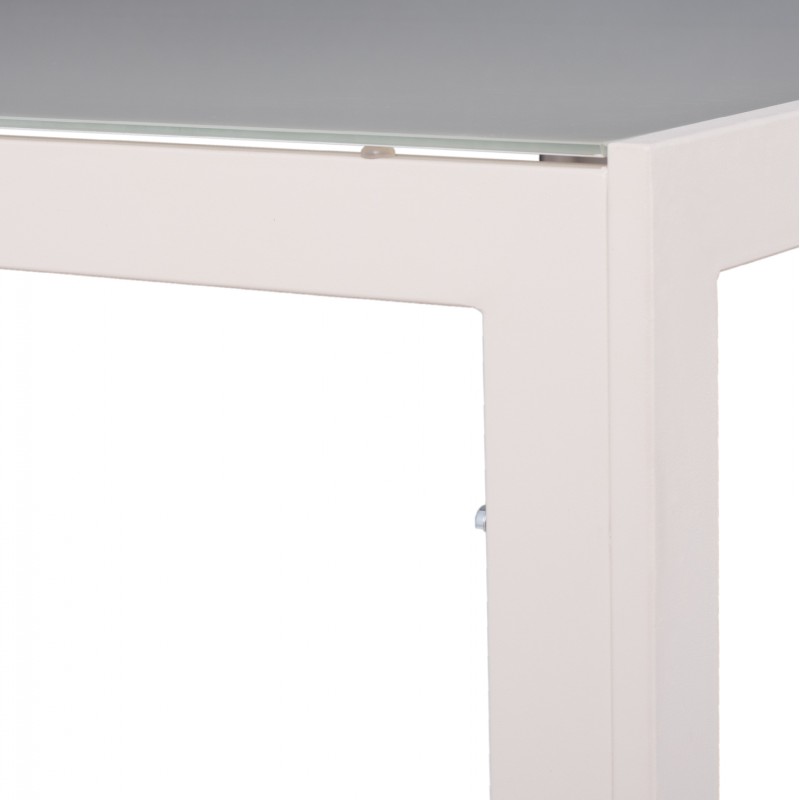 ΤΡΑΠΕΖΙ ΜΕΤΑΛΛΙΚΟ OFER ΟΡΘΟΓΩΝΙΟ ΛΕΥΚΟ ΠΑΓΟΥ ΜΕ ΓΥΑΛΙ HM5767.03 150X90Χ75Υ εκ.