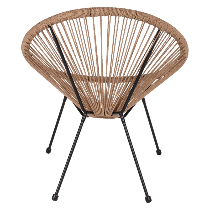 ΠΟΛΥΘΡΟΝΑ ACAPULCO Τ. ΦΩΛΙΑ ΜΕΤΑΛΛΟ ΜΑΥΡΟ ΜΕ TWISTED WICKER HM5871.01 70x73x79 εκ.