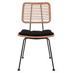 ΚΑΡΕΚΛΑ ΕΞ.ΧΩΡΟΥ ALLEGRA HM5454.11 ΜΕΤΑΛΛΟ&ΜΑΞΙΛΑΡΙ ΜΑΥΡΟ-ΜΠΕΖ WICKER 50,5x49,5x88Υεκ