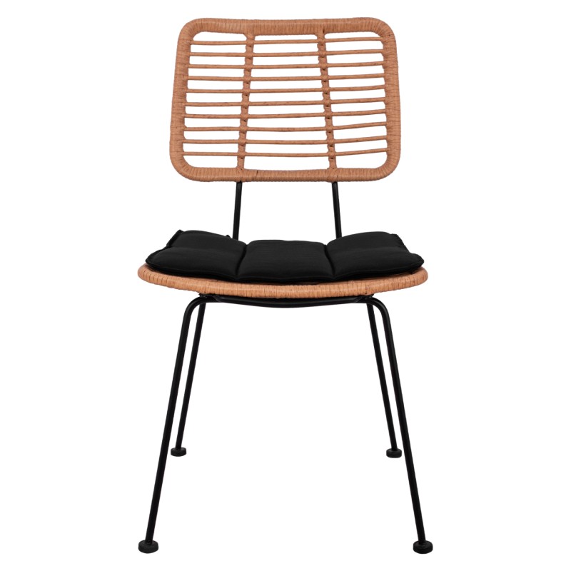 ΚΑΡΕΚΛΑ ΕΞ.ΧΩΡΟΥ ALLEGRA HM5454.11 ΜΕΤΑΛΛΟ&ΜΑΞΙΛΑΡΙ ΜΑΥΡΟ-ΜΠΕΖ WICKER 50,5x49,5x88Υεκ