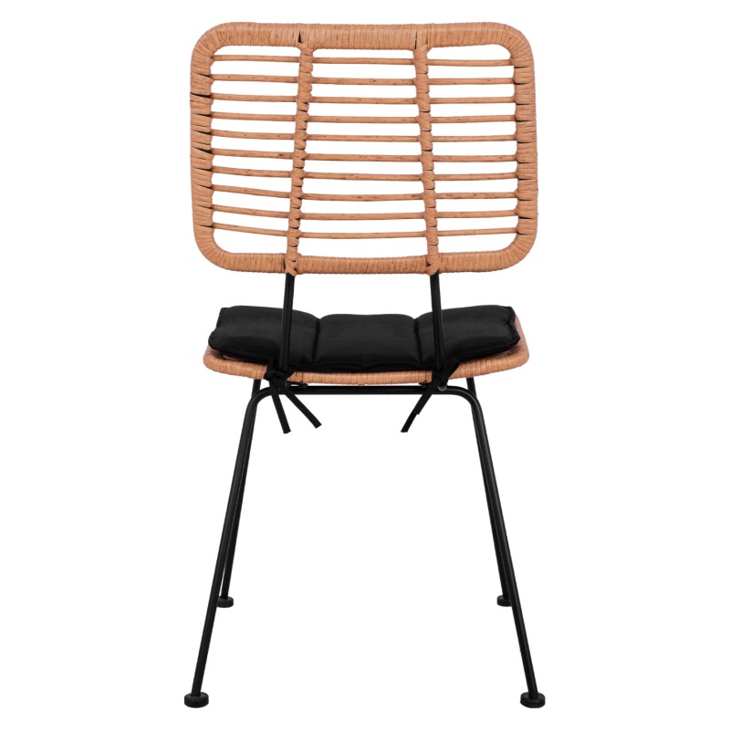 ΚΑΡΕΚΛΑ ΕΞ.ΧΩΡΟΥ ALLEGRA HM5454.11 ΜΕΤΑΛΛΟ&ΜΑΞΙΛΑΡΙ ΜΑΥΡΟ-ΜΠΕΖ WICKER 50,5x49,5x88Υεκ