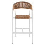 ΣΚΑΜΠΟ BAR ΑΛΟΥΜΙΝΙΟΥ GREGG HM5788.11 ΛΕΥΚΟ-ΜΠΕΖ ΤΗΣ ΑΜΜΟΥ ΣΥΝΘ.RATTAN 55x57x106Υεκ.