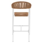 ΣΚΑΜΠΟ BAR ΑΛΟΥΜΙΝΙΟΥ GREGG HM5788.11 ΛΕΥΚΟ-ΜΠΕΖ ΤΗΣ ΑΜΜΟΥ ΣΥΝΘ.RATTAN 55x57x106Υεκ.