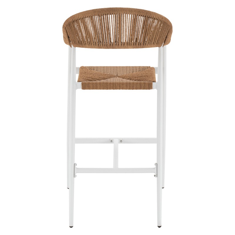 ΣΚΑΜΠΟ BAR ΑΛΟΥΜΙΝΙΟΥ GREGG HM5788.11 ΛΕΥΚΟ-ΜΠΕΖ ΤΗΣ ΑΜΜΟΥ ΣΥΝΘ.RATTAN 55x57x106Υεκ.