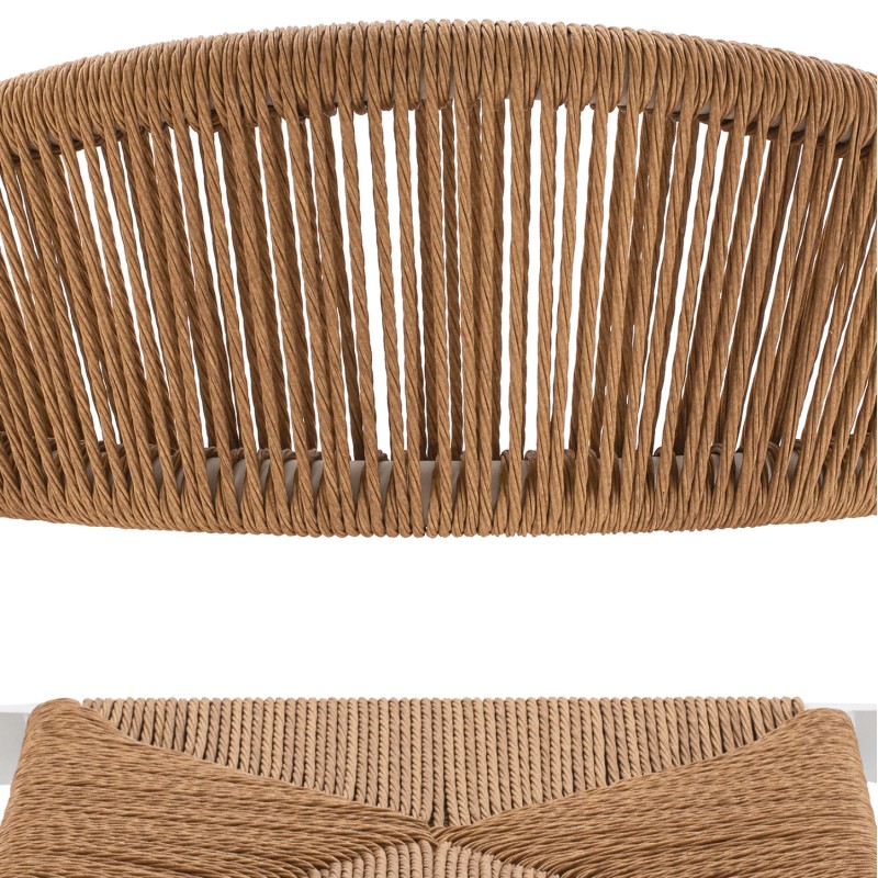 ΣΚΑΜΠΟ BAR ΑΛΟΥΜΙΝΙΟΥ GREGG HM5788.11 ΛΕΥΚΟ-ΜΠΕΖ ΤΗΣ ΑΜΜΟΥ ΣΥΝΘ.RATTAN 55x57x106Υεκ.