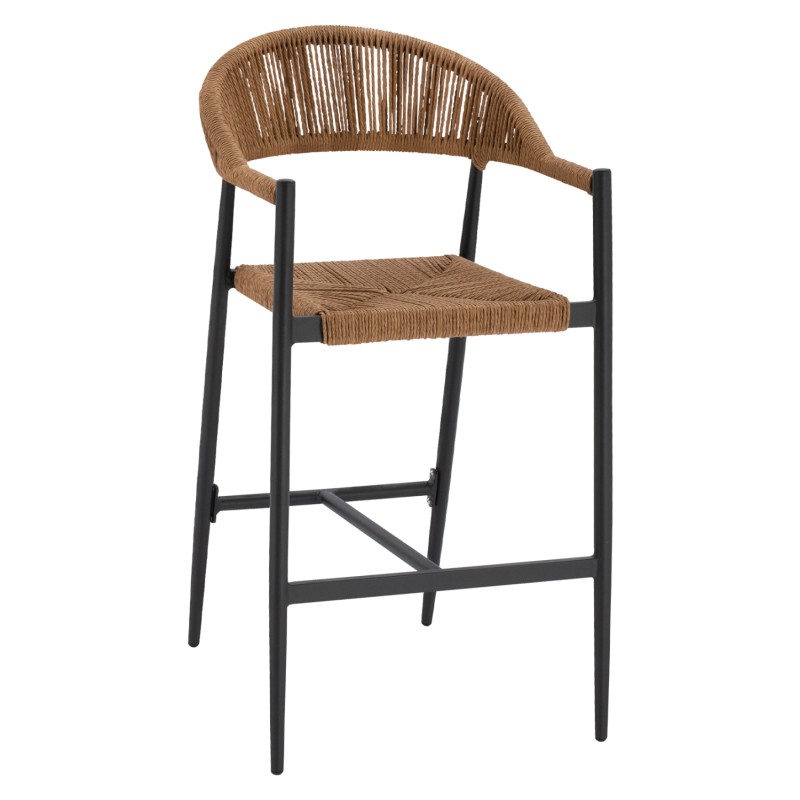 ΣΚΑΜΠΟ BAR ΑΛΟΥΜΙΝΙΟΥ GREGG HM5788.12 ΑΝΘΡΑΚΙ-ΜΠΕΖ ΤΗΣ ΑΜΜΟΥ ΣΥΝΘ.RATTAN 54x57x106Υεκ