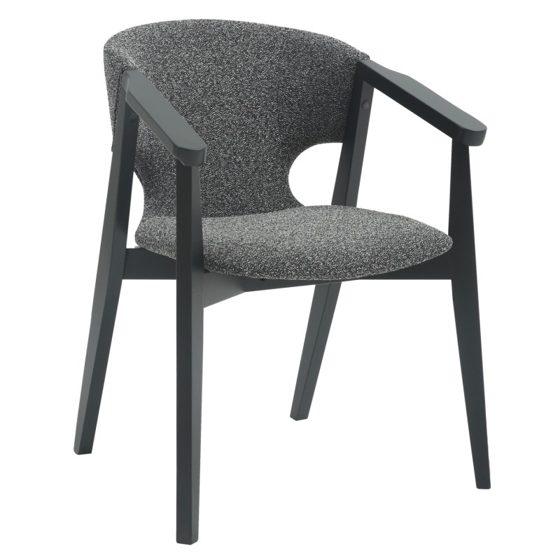 ΠΟΛΥΘΡΟΝΑ YEGER HM9995.01 ΞΥΛΟ ΟΞΙΑΣ ΣΕ ΜΑΥΡΟ-ΣΚΟΥΡΟ ΓΚΡΙ ΥΦΑΣΜΑ 59x58x78Υεκ.