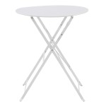 ΤΡΑΠΕΖΙ ΖΑΠΠΕΙΟΥ ΠΤΥΣΣΟΜΕΝΟ ΣΤΡΟΓΓΥΛΟ SOPHIE HM6336.01 ΜΕΤΑΛΛΙΚΟ ΛΕΥΚΟ Φ60x70Υεκ.