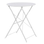 ΤΡΑΠΕΖΙ ΖΑΠΠΕΙΟΥ ΠΤΥΣΣΟΜΕΝΟ ΣΤΡΟΓΓΥΛΟ SOPHIE HM6336.01 ΜΕΤΑΛΛΙΚΟ ΛΕΥΚΟ Φ60x70Υεκ.