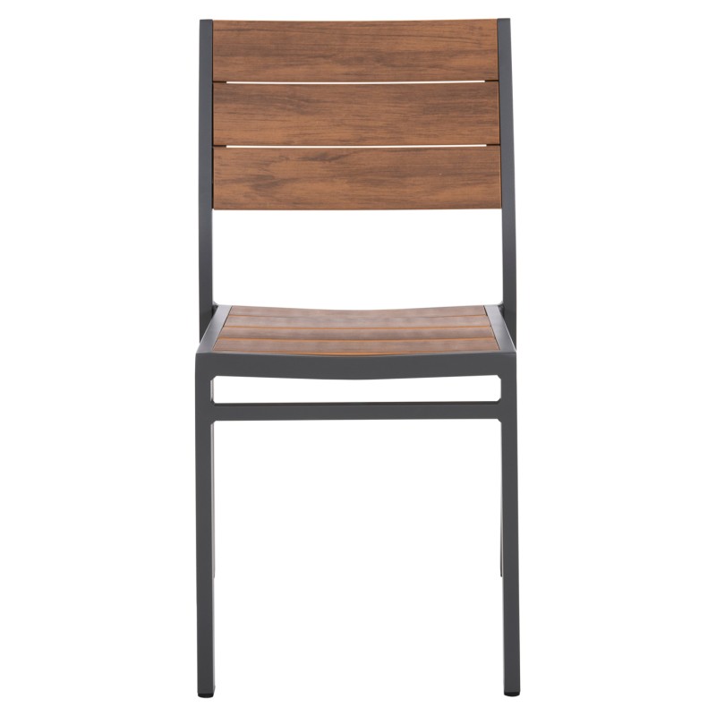 ΚΑΡΕΚΛΑ ΑΛΟΥΜΙΝΙΟΥ SAGA HM6063.02 ΣΚΟΥΡΟ ΓΚΡΙ ΜΕ POLYWOOD 46x52x86Υεκ.