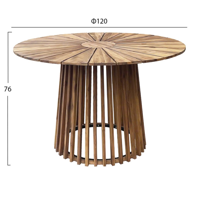 ΤΡΑΠΕΖΙ ΤΡΑΠΕΖΑΡΙΑΣ ΕΞ.ΧΩΡΟΥ CRISTOBAL HM6234 ΞΥΛΟ ΑΚΑΚΙΑΣ-ΜΕΤΑΛΛΟ Φ120x76Υεκ