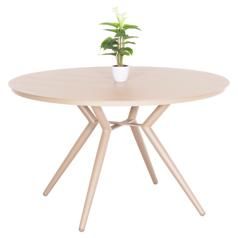 ΤΡΑΠΕΖΙ ΑΛΟΥΜΙΝΙΟΥ ΣΤΡΟΓΓΥΛΟ HIGER HM6290.04 ΚΑΠΟΥΤΣΙΝΟ Φ126x74Υεκ.