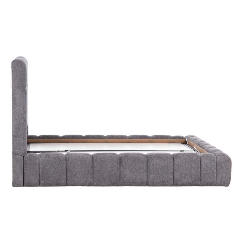 ΚΡΕΒΑΤΙ RAMON ΜΕ ΑΠΟΘ. ΧΩΡΟ HM720.22 ΥΦΑΣΜΑ TEDDY ΓΚΡΙ-ΓΙΑ ΣΤΡΩΜΑ 160x200εκ