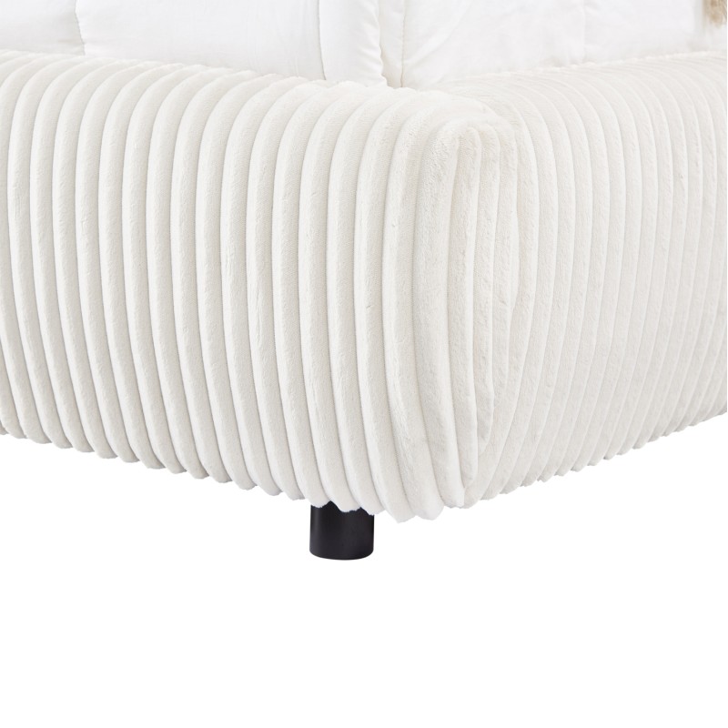 ΚΡΕΒΑΤΙ ΜΕ ΑΠΟΘ.ΧΩΡΟ KALLY HM729.03 ΜΠΕΖ FAUX FUR ΥΦΑΣΜΑ--ΓΙΑ ΣΤΡΩΜΑ 160x200εκ