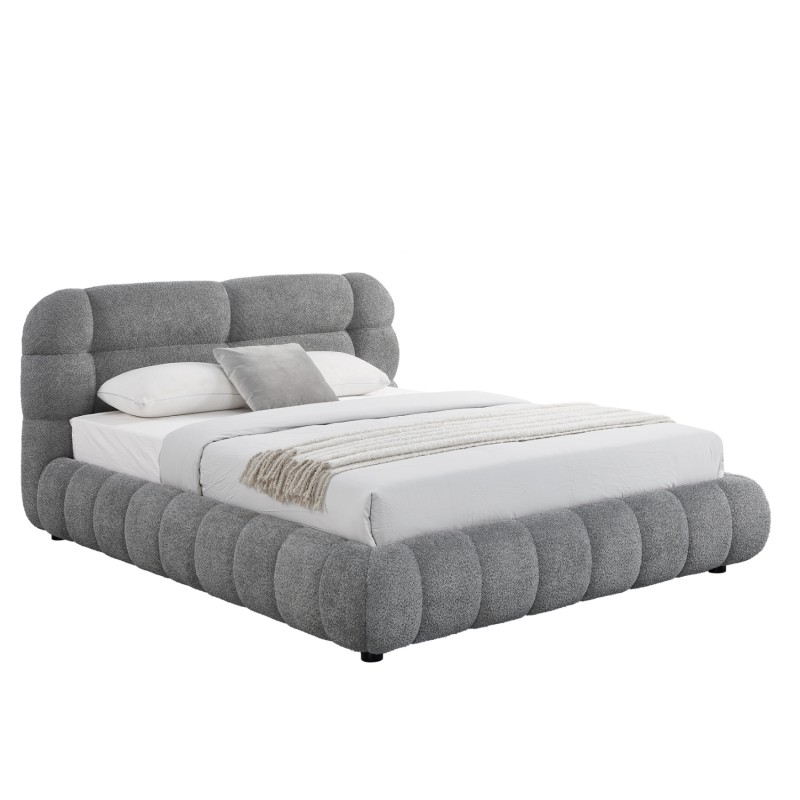 ΚΡΕΒΑΤΙ ΜΕ ΑΠΟΘ.ΧΩΡΟ MOLEN HM730.01 ΓΚΡΙ ΜΠΟΥΚΛΕ ΥΦΑΣΜΑ--ΓΙΑ ΣΤΡΩΜΑ 160x200εκ