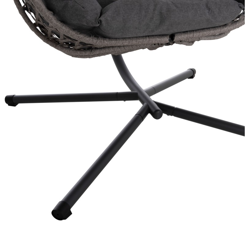 ΚΡΕΜΑΣΤΗ ΦΩΛΙΑ NESTA HM6468.01 ΓΚΡΙ ΜΕΤΑΛΛΟ & P.E.RATTAN 100x100x190Υεκ.