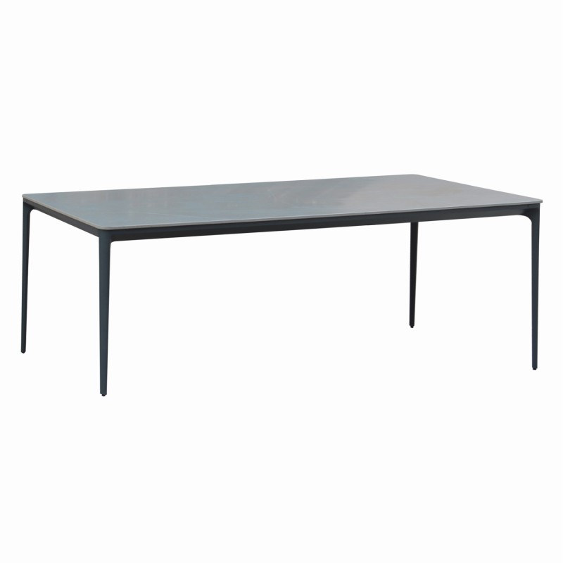 ΤΡΑΠΕΖΙ ΤΡΑΠΕΖΑΡΙΑΣ STAD HM6557.01 ΓΚΡΙ ΑΛΟΥΜΙΝΙΟ & SINTERED STONE TOP 180x90x74Υεκ