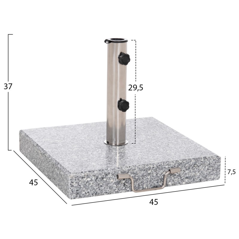 ΒΑΣΗ ΟΜΠΡΕΛΑΣ ΓΡΑΝΙΤΗ 40KG ΜΕ ΧΕΡΟΥΛΙ & ΡΟΔΕΣ HM6564--ΣΩΛΗΝΑΣ ΔΙΑΜΕΤΡΟΥ Φ48