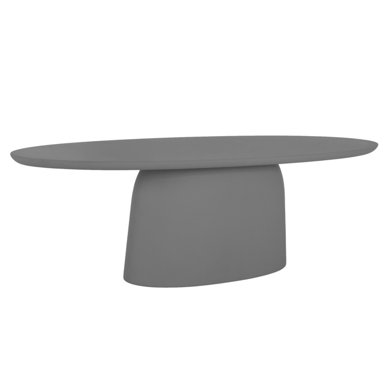 ΤΡΑΠΕΖΙ ΤΡΑΠΕΖΑΡΙΑΣ ΟΒΑΛ BRECCAN HM6577.01 ΓΚΡΙ FIBER CEMENT 240x100x75Υεκ.